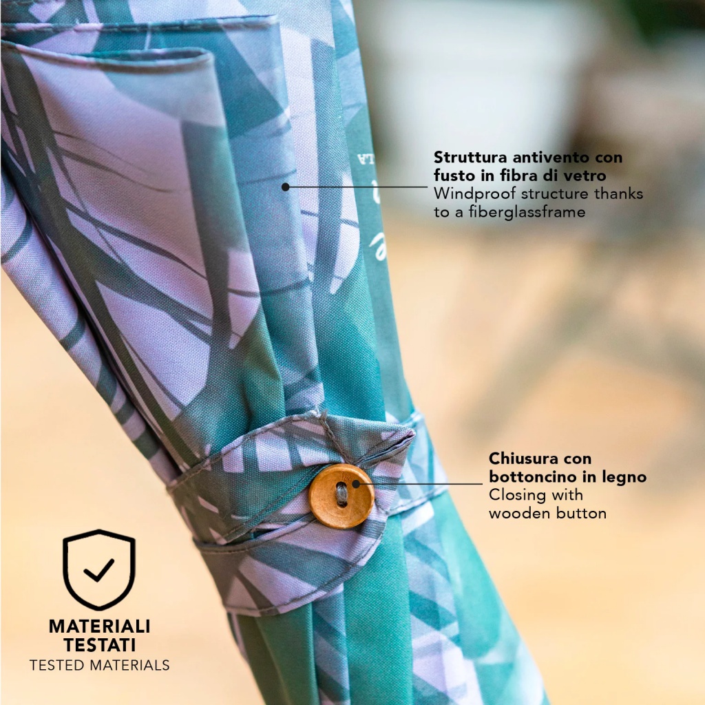 Elegantný dámsky dáždnik  Perletti Green "Fiore Di Pesco", 19155