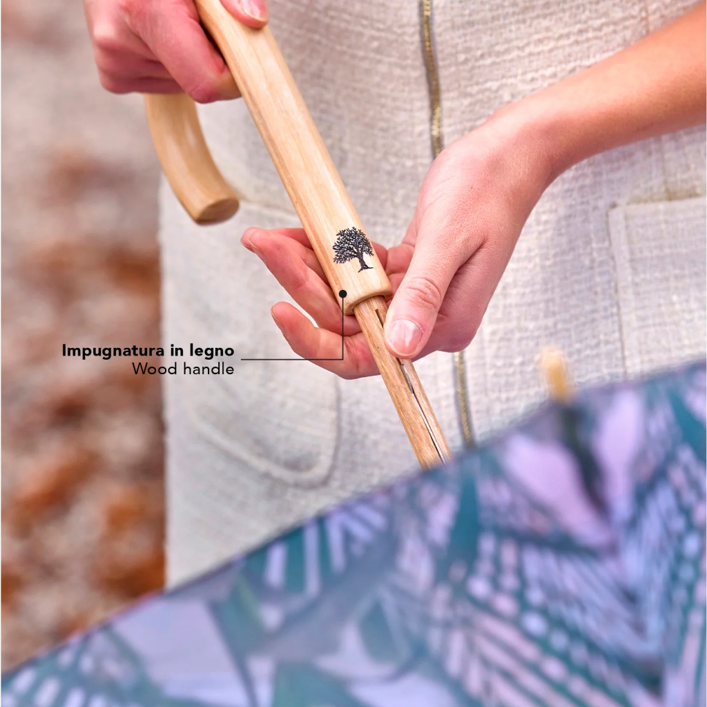 Elegantný dámsky dáždnik  Perletti Green "Fiore Di Pesco", 19155