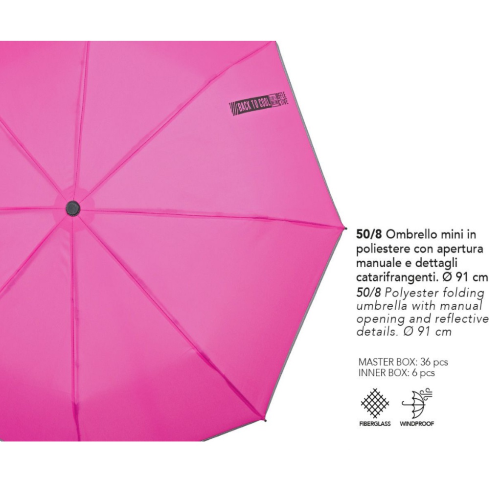 Dětský reflexní deštník Perletti Cool Kids "Back To Cool", růžový, 15657