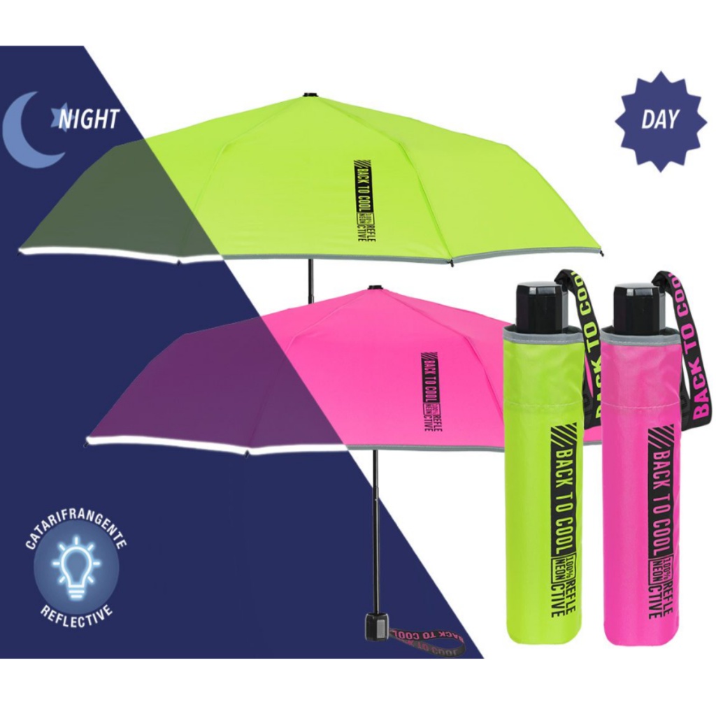 Detský reflexný dáždnik Perletti Cool Kids Back To Cool ružový 15657