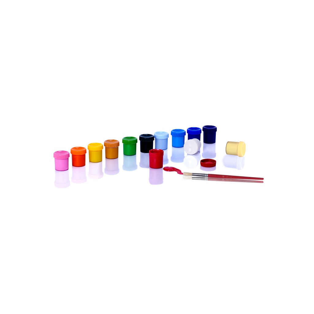 Temperové farby Astra 12x20ml v kufríku + štetec – praktická sada pre malých umelcov