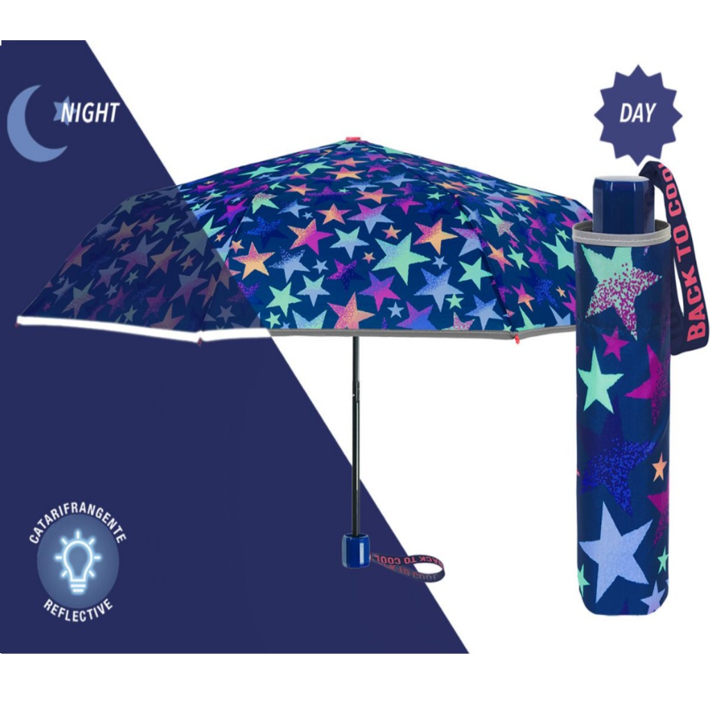 Detský reflexný dáždnik Perletti Cool Kids "Stars", 15660