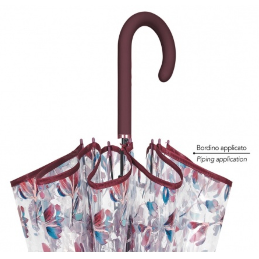 Dámsky priehľadný dáždnik s lístkami Perletti Time, 26447