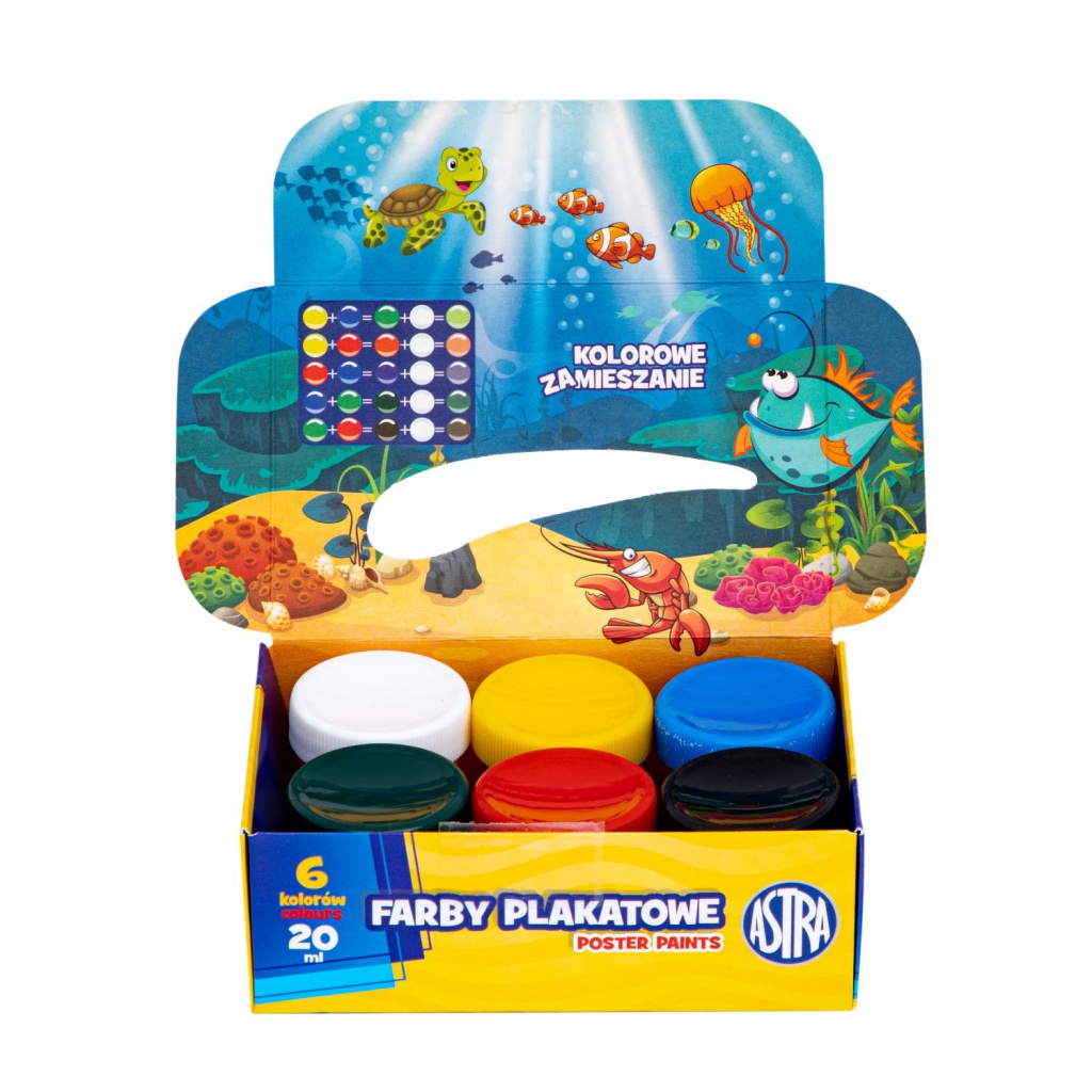 Temperové farby Astra 6x20ml – základná kreatívna sada pre deti aj dospelých