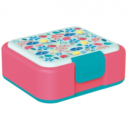 Quokka Twist, Delený plastový box na jedlo Flowers, 40258