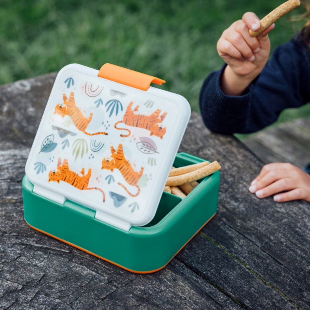 Quokka Twist, Delený plastový box na jedlo Tigers, 40261