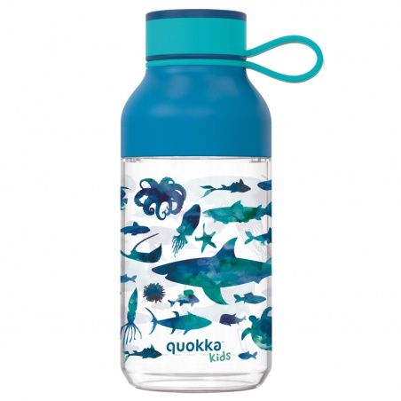 Quokka Kids Ice, Plastová fľaša s pútkom Sea Animals, 430ml, 40154