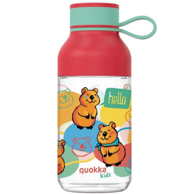 Quokka Kids Ice, Plastová fľaša s pútkom Happy, 430ml, 40155 Quokka Kids Ice, Plastová fľaša s pútkom Happy, 430ml, 40155