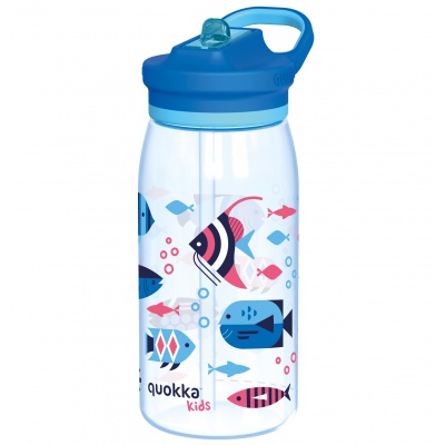 Quokka Kids Glow, Plastová fľaša so slamkou Sea Life, 580ml, 40280 Quokka Kids Glow, Plastová fľaša so slamkou Sea Life, 580ml, 40280