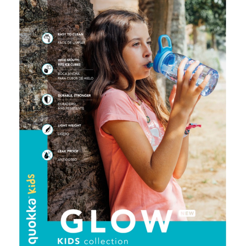 Quokka Kids Glow, Plastová láhev s brčkem Space, 580ml, 40282 Quokka Kids Glow, Plastová láhev s brčkem Space, 580ml, 40282