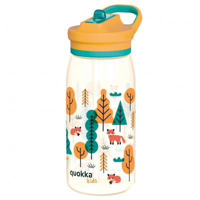 Quokka Kids Glow, Plastová láhev s brčkem Forest, 580ml, 40283 Quokka Kids Glow, Plastová láhev s brčkem Forest, 580ml, 40283