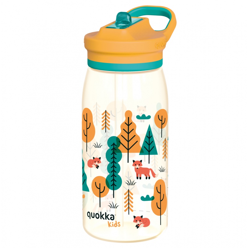 Quokka Kids Glow, Plastová láhev s brčkem Forest, 580ml, 40283 Quokka Kids Glow, Plastová láhev s brčkem Forest, 580ml, 40283