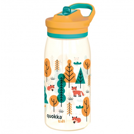 Quokka Kids Glow, Plastová láhev s brčkem Forest, 580ml, 40283