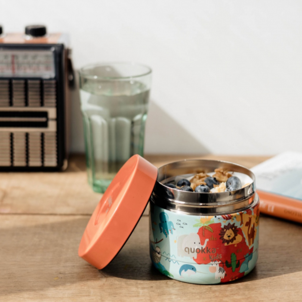 Quokka Kids Whim, Nerezová termonádoba na jedlo Map of Life, 360ml, 40098