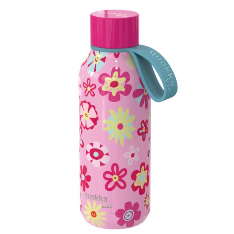 Quokka Kids, Nerezová láhev / termoska s poutkem Flowers, 330ml, 40144 Quokka Kids, Nerezová láhev / termoska s poutkem Flowers, 330ml, 40144