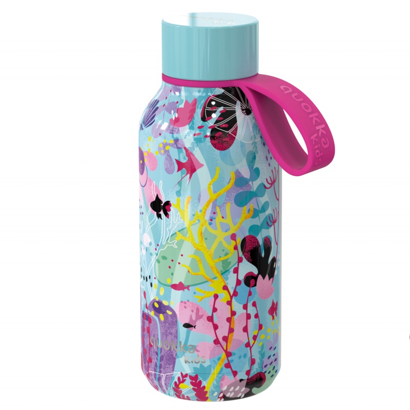 Quokka Kids Solid, Nerezová fľaša / termoska s pútkom Underwater, 330ml, 40148 Quokka Kids Solid, Nerezová fľaša / termoska s pútkom Underwater, 330ml, 40148