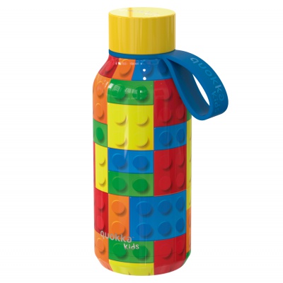Quokka Kids, Nerezová láhev / termoska s poutkem COLOR BRICKS, 330ml, 40143 Quokka Kids, Nerezová láhev / termoska s poutkem COLOR BRICKS, 330ml, 40143