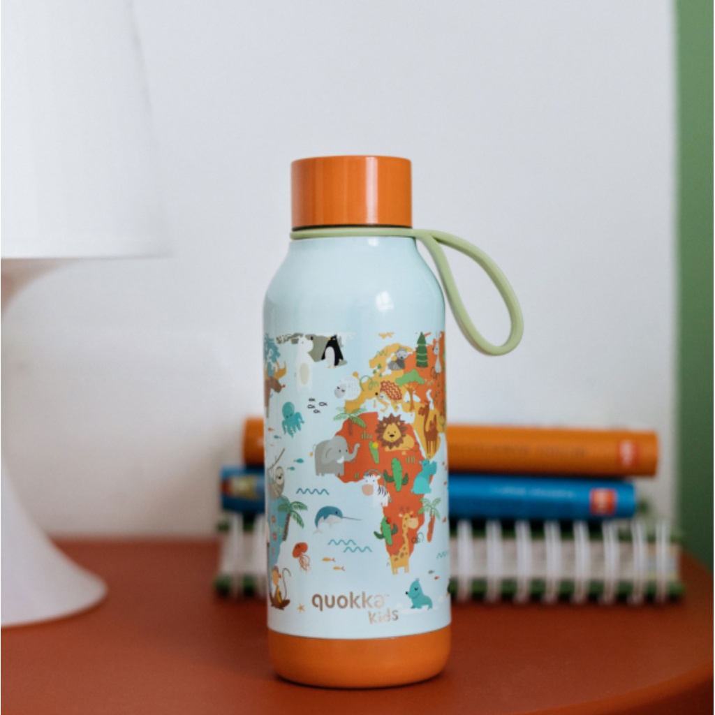 Quokka Kids, Nerezová láhev / termoska s poutkem Map of Life, 330ml, 40146