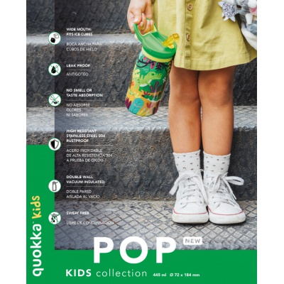 Quokka Kids Pop, Nerezová láhev / termoska s brčkem Space, 445ml, 40250 Quokka Kids Pop, Nerezová láhev / termoska s brčkem Space, 445ml, 40250