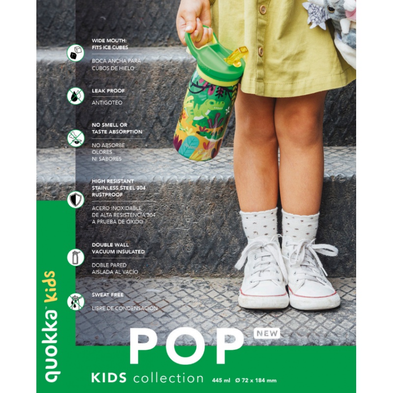 Quokka Kids Pop, Nerezová láhev / termoska s brčkem Space, 445ml, 40250 Quokka Kids Pop, Nerezová láhev / termoska s brčkem Space, 445ml, 40250