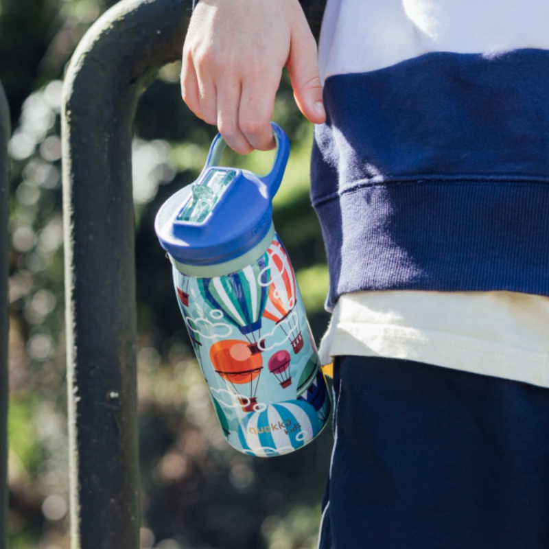 Quokka Kids Pop, Nerezová láhev / termoska s brčkem Balloons, 445ml, 40251 Quokka Kids Pop, Nerezová láhev / termoska s brčkem Balloons, 445ml, 40251