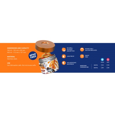 Quokka Whim, Nerezová termonádoba na jedlo Ivory, 360ml, 40015 Quokka Whim, Nerezová termonádoba na jedlo Ivory, 360ml, 40015