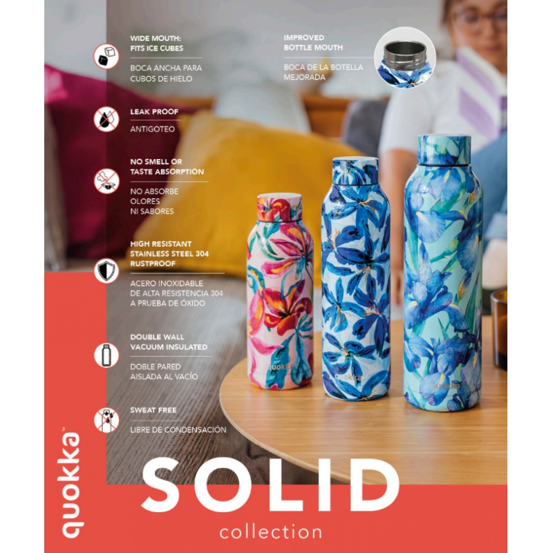 Quokka Solid, Nerezová fľaša / termoska Raspberry Pink, 510ml, 11695 Quokka Solid, Nerezová fľaša / termoska Raspberry Pink, 510ml, 11695