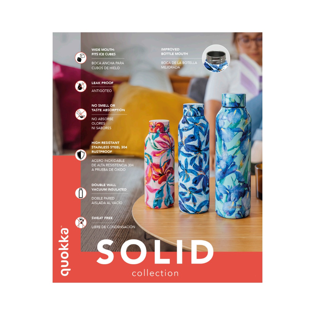 Quokka Solid, Nerezová fľaša / termoska Tropical, 510ml, 11889