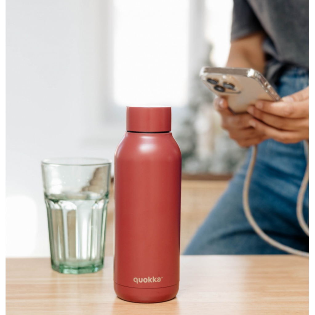 Quokka Solid, Nerezová láhev / termoska Firebrick Red, 510ml, 11996