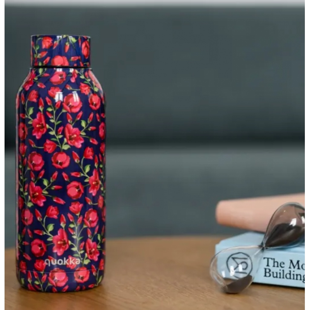 Quokka Solid, Nerezová fľaša / termoska Tiny Tulips, 510ml, 11897