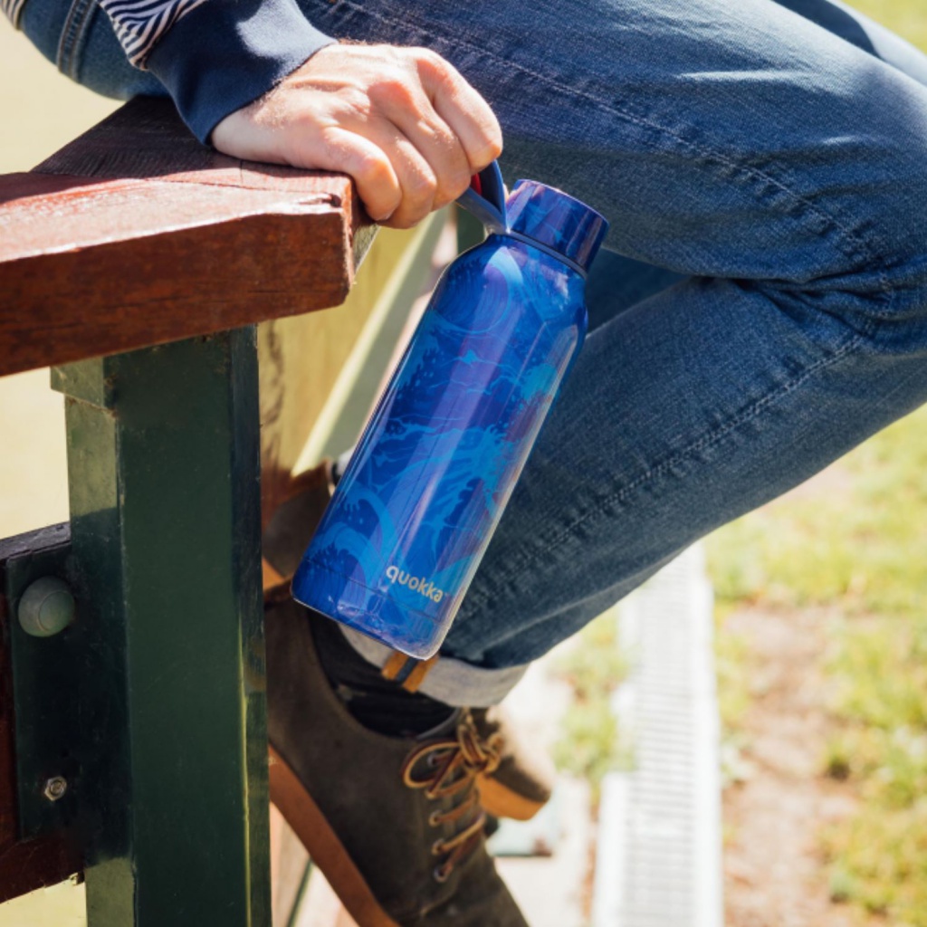 Quokka Solid, Nerezová láhev / termoska s poutkem Waves, 510ml, 40179