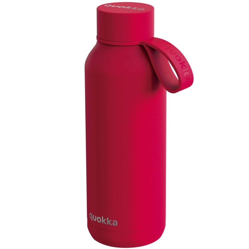 Quokka Solid, Nerezová láhev / termoska s poutkem Cherry Red, 510ml, 40185