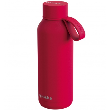 Quokka Solid, Nerezová fľaša / termoska s pútkom Cherry Red, 510ml, 40185