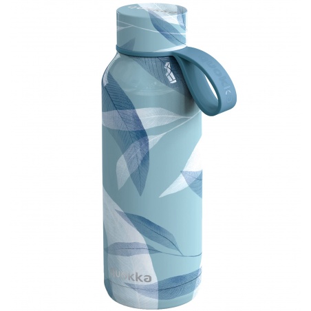 Quokka Solid, Nerezová láhev / termoska s poutkem Blue Wind, 510ml, 40182