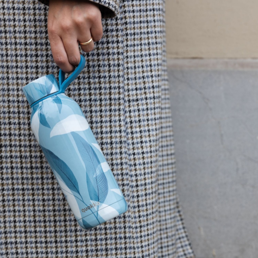 Quokka Solid, Nerezová láhev / termoska s poutkem Blue Wind, 510ml, 40182