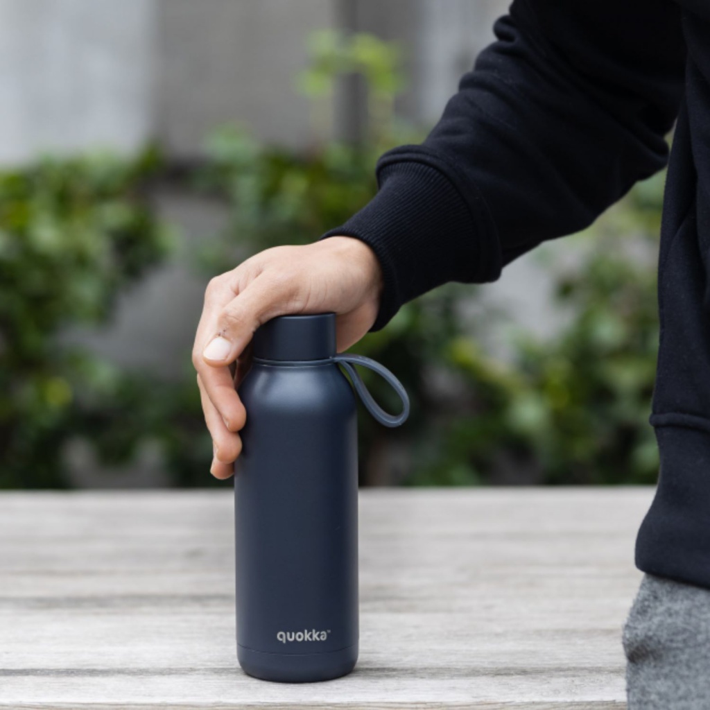 Quokka Solid, Nerezová fľaša / termoska s pútkom Slate, 510ml, 40184