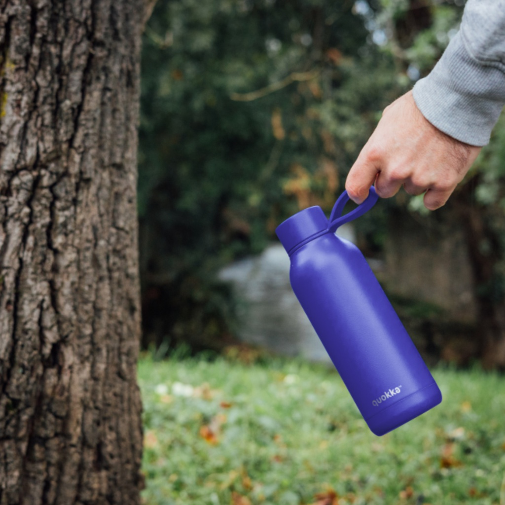 Quokka Solid, Nerezová fľaša / termoska s pútkom Dusk Blue, 510ml, 40186