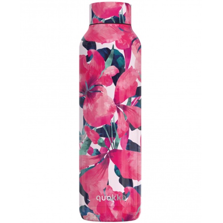 Quokka Solid, Nerezová fľaša / termoska Pink Bloom, 630ml, 12088