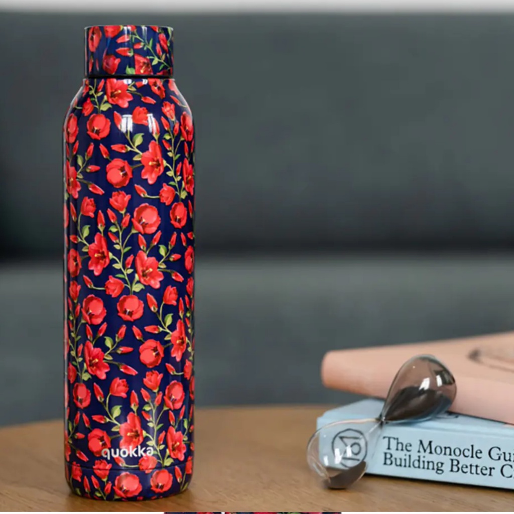 Quokka Solid, Nerezová láhev / termoska Tiny Tulips, 630ml, 11867