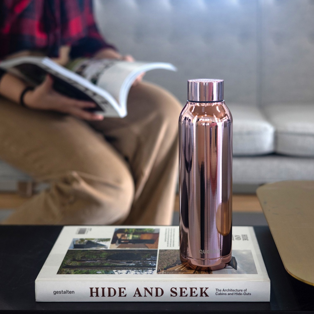 Quokka Solid, Nerezová fľaša / termoska Sleek Rose Gold, 630ml, 57602