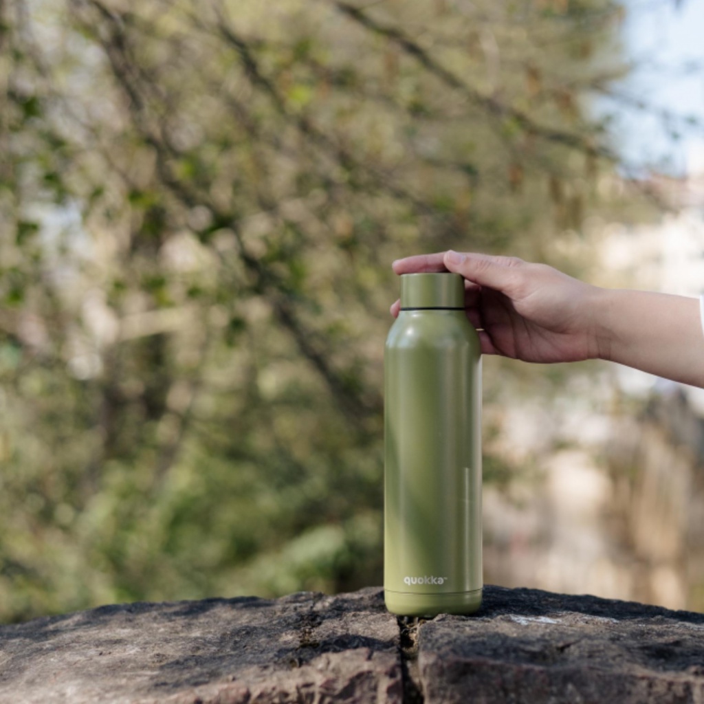 Quokka Solid, Nerezová láhev / termoska Olive Green, 630ml, 12095