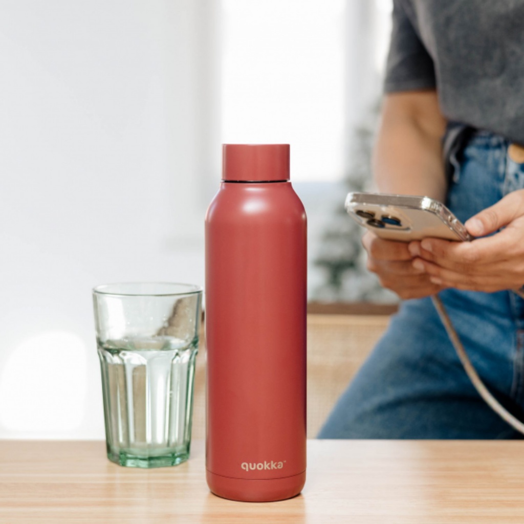 Quokka Solid, Nerezová láhev / termoska Firebrick Red, 630ml, 12096