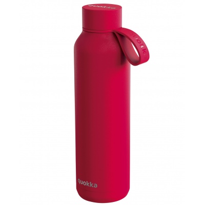 Quokka Solid, Nerezová fľaša / termoska s pútkom Cherry Red , 630ml, 40175