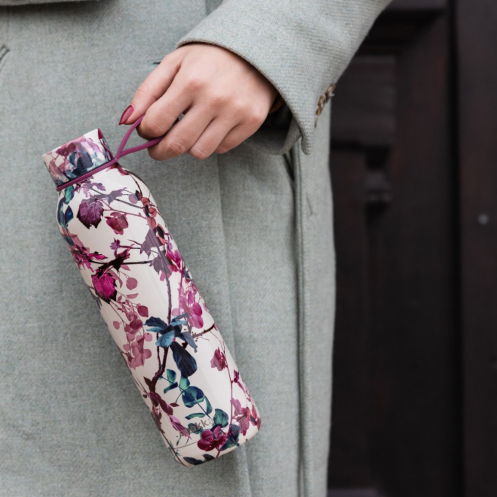 Quokka Solid, Nerezová láhev / termoska s poutkem Tree Branches, 630ml, 40171