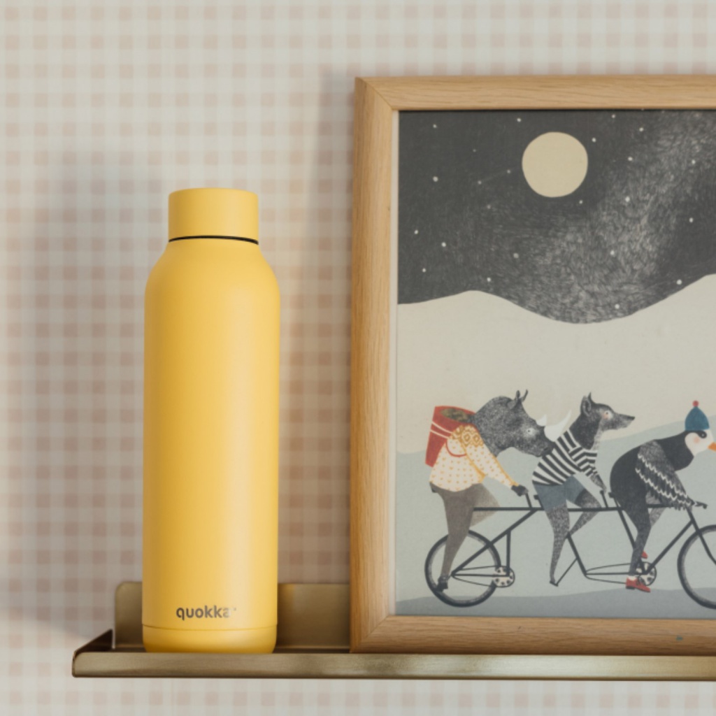 Quokka Solid, Nerezová láhev / termoska Light Yellow, 630ml, 12097