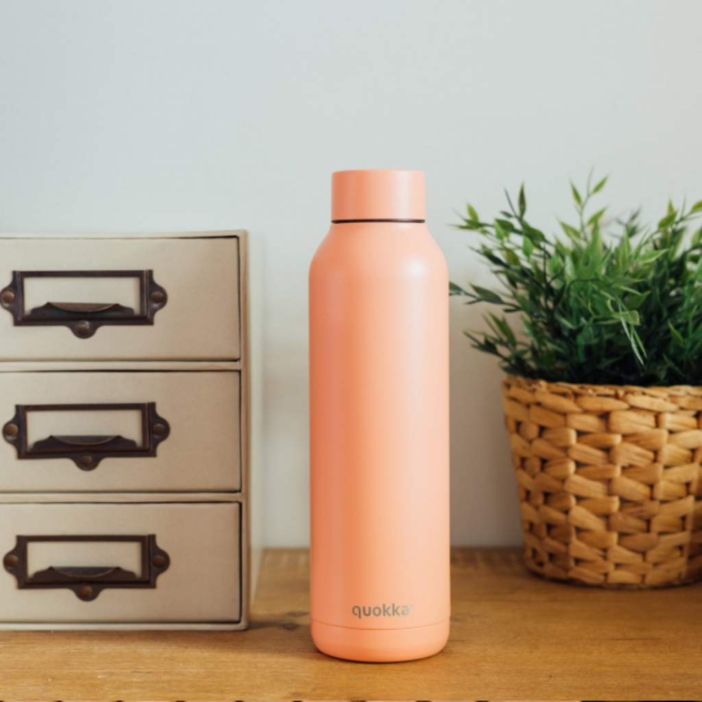 Quokka Solid, Nerezová láhev / termoska Pastel Peach, 630ml, 12099