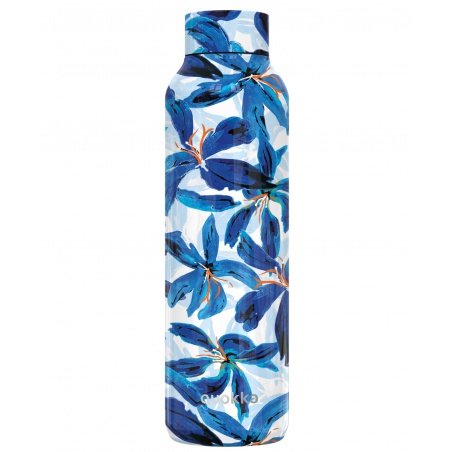 Quokka Solid, Nerezová láhev / termoska Blue Hibiscus, 630ml, 12180