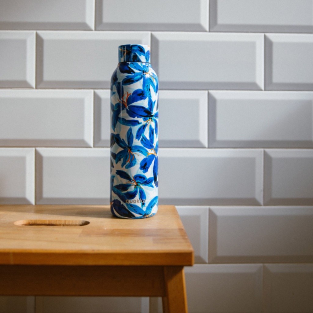 Quokka Solid, Nerezová láhev / termoska Blue Hibiscus, 630ml, 12180