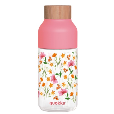 Quokka Ice, Plastová fľaša Pink Flowers, 570ml, 06997