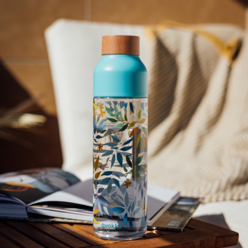 Quokka Ice, Plastová fľaša Watercolor Leaves, 840ml, 06984 Quokka Ice, Plastová fľaša Watercolor Leaves, 840ml, 06984